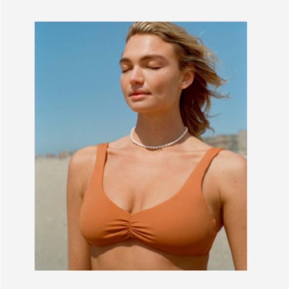 Andie Rust Orange Scoop Bikini Top